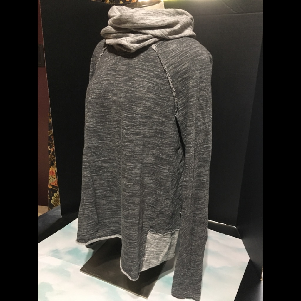 Free People Gray Beach Cocoon Cowl Neck Puller